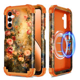 For Galaxy A16 5G Case,Compatible With Magsafe,Heavy Duty Shockproof Protection Hard Plastic+Silicone Rubber Hybrid Protective Case For Samsung Galaxy A16 5G,Orange