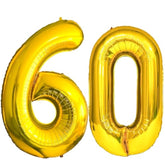 60 Number Balloons Gold Big Giant Jumbo Huge Foil Mylar 60 Balloon Numbers For 60Th Birthday Party Anniversary Decorations 40-Inches