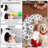 40 Inch Dog Foil Birthday Balloons,Black White Dog Paw And Bone Print Number 6 Balloons For Girls Boys 6Th Birthday Party Decorations (Number 6