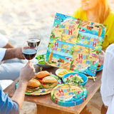 60Pcs Beach Plates And Napkins Set Beach Party Supplies Summer Plates And Napkins Hawaiian Luau Tableware Tropical Party Supplies Surfboard Party Decor Beach Party Decorations