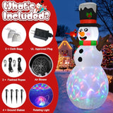 6Ft Christmas Inflatable Outdoor Decoration, Cute Inflatable Snowman Outdoor Christmas Blow Up Yard Decorations With Led