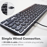 Backlit Wired Keyboard For Mac | Compatible Apple Keyboard (Small And Compact) Comfortable All Day Typing Usb Keyboard For Macbook Pro/Air, Imac, Mac Mini/Pro (Space Grey)