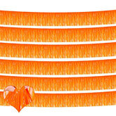 6 Pack 10 Feet Foil Fringe Garland Metallic Tinsel Banner Wall Hanging Curtain Streamers Backdrop For Parade Floats Bachelorette Wedding Birthday Party Thanksgiving Christmas Decorations(Orange)