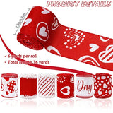 36 Yard Happy Valentine'S Day Wired Edge Ribbon Red White Love Hearts