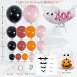 Halloween Balloon Arch Kit: Black, Pink, Orange Garland with Ghost & Bat Decor
