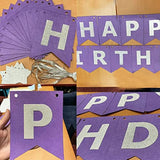 Purple Silver Birthday Party Decorations For Women Happy Birthday Bann
