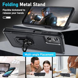 Compatible With Moto G 5G 2024 Case With Screen Protector,Heavy Duty Shockproof Full Body Protective Cover Built In Rotatable Metal Ring Holder Kickstand,Black Matte