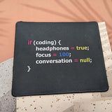 Funny Joke Programming Mouse Pad - It Support, Software Developer Gift - 9.5 X 7.8 Inch, Black, Polyester And Rubber