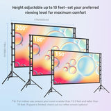 200 Inch Outdoor Projector Screen With Stand: Large Projection Screen With Adjustable Tripod, Front & Rear Projection Wrinkle-Free Movie Screen With Transport Bag For Backyard Movie Night
