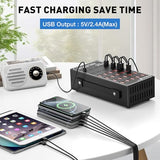 Multiple USB Charging Station 60 Port (40 USB A & 20 USB~C Port), 300W(60A) Fast Charger Station with Power Switch, Desktop USB~C Charger Block