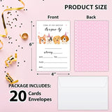 4"X6" Birthday Party Invitation Cards With Envelopes Set Of 20, Pet Puppy Dogs Birthday Party Supplies For Boys, Girls, Kids Or Teens Happy Birthday Celebration Invitation/Shengri-A024
