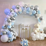 Baby Blue And White Balloons Arch Kit Blue Balloon Garland Kit Blue White Silver Balloons For Birthday Bridal Shower Wedding Winter Baby Shower Decorations For Boys Winter Wonderland Party Decorations