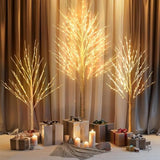 3 Pack Light Up Birch Tree, 4Ft 96 Led/ 5Ft 120 Led/ 8Ft 240 Leds Pre Lit Birch Christmas Tree For Xmas Indoor Outdoor Home Party Garden Decor