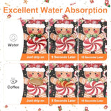 Christmas Dish Drying Mat For Kitchen Counter, 12"X20" Absorbent Gingerbread Drying Mat With Candy Cane, Christmas Holiday Dish Rack Mat For Kitchen Counter Coffee Maker Dining Room Decoration