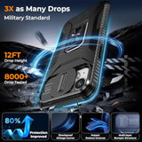 iPhone 13/14 6.1 Inch Case with Slide Lens Screen Protector Kickstand Black