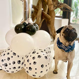 50pcs Paw Print Balloons – 12" Matte White Latex Balloons for Dog, Animal & Birthday Parties