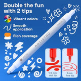 24 Acrylic Paint Markers For Rock, Fabric, Wood, Glass, Craft, Decoration - Dual-Tip Paint Pens - Stocking Stuffers, Christmas Gift Idea For Teens, Grandkids, Kids - Art Supplies