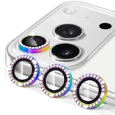 Camera Lens Protector For Iphone 17 Pro / 17 Pro Max, 9H Ultra-Thin Tempered Glass, Diamond Bling Cute Girly Metal Individual Camera Cover Accessories For Women, Colorful