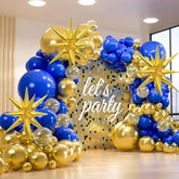 Royal Blue & Gold Balloon Arch Kit – 156pcs for Parties, Weddings, Birthdays and More