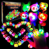 - 24 Pack Led Light Up Bumpy Rings Party Favors For Kids Prizes Box Toys For Birthday Classroom Rewards Treasure Box Prizes Toys Glow Party Supplies