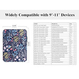 9-11" Tablet Sleeve Bag For Ipad 11-Inch A16 2025, Ipad 10Th Gen. 10.9", Ipad 10.2", Ipad Air 11/5Th/4Th Gen. 10.9", Galaxy Tab A9 Plus 11", Protective Bag Fit Smart Keyboard, Colorful Flower