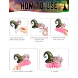 Witch Theme Party Table Decorations - Pink And Green Honeycomb Centerpieces For Movie Birthday Decor, Magical Witch Table Toppers And Party Supplies For Girls, Kids