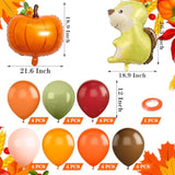 30 PCS Thanksgiving Balloons Colorful Pumpkin Squirrel Latex Foil Party Decor