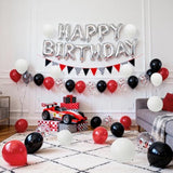 Red Black White Balloon Backdrop 60pcs 12 Inch Confetti Latex Balloons