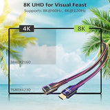 8K Hdmi Extension Cable 8 Ft, Hdmi 2.1 Ultra High Male To Female Speed Cord Ad