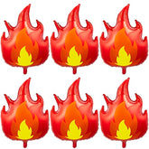 Fire Truck Party Balloons: 32" Firefighter Flame Foil Decor - 6PCS