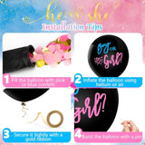 Gender Reveal Balloon, 36 Inch Black Jumbo Boy Or Girl Confetti Balloon With Blue Pink Confetti For Baby Gender Reveal Ideas Baby Shower Party Decoration