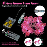 Unicorn Night Lights Pink String Lights Cute Fairy Lights Unicorn Horse Gifts Usb Plug In Or Battery Power String Lights