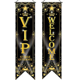 Vip Party Decorations Roaring 20S Movie Night Banner Vip Porch Sign Movie Theater Now Showing Hanging Porch Sign 1920S Party Supplies(Black)