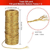 2 Rolls Christmas Twine Metallic Bakers Twine 220 Yards Christmas Deco