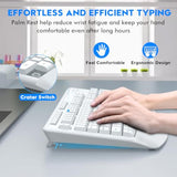 Wireless Keyboard And Mouse Combo, 2.4Ghz Full Sized Ergonomic Wireless Keyboard With Wrist Rest, 3 Dpi Adjustable And 6 Buttons Cordless Usb Mouse For Computer, Laptop, Pc, Windows (White)