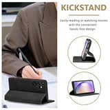 Case For Samsung Galaxy A16 4G/5G, Vintage Pu Leather Wallet Case Card Slot Kickstand Magnetic Closure Shockproof Flip Folio Case Cover For Samsung Galaxy A16 - Retro Black