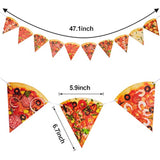 4 Pieces Pizza Photo Banner Pizza Pennant Pizza Party Theme Decoration