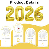 2026 Gold Number Foil Balloons 16 Inch Happy New Year Party Decorations