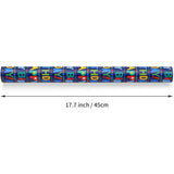 Reversible Birthday Wrapping Paper For Boys Girls Kids Adults Baby Shower Holiday - Colorful Happy Birthday Lettering And Stars Design - Gift Wrap Paper Roll, 17.7 Inch X 33 Feet