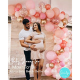 140-Pack Rose Gold, Pink, and Confetti Balloons for Party Garland Decorations