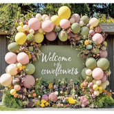 Pink Green Yellow Balloon Arch Double Stuffed, Dusty Green Light Yellow Mauve Ivory Pastel Balloon Garland Kit For Baby Shower Birthday Bridal Wedding Flower Valentine Party Decoration