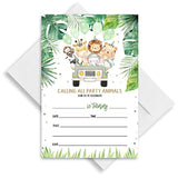 Party Animal Birthday Decorations, Jungle Animals Party Celebration, Animals Invitations For Kids Birthday. (070)