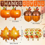 9 PCS Thanksgiving Balloons Pumpkin Maple Leaf Pine Cone Foil Balloons Party Decor