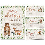 Baby Shower Games β Guess How Many Candy Jar Game, Woodland Forest Animals Theme, 50 Cards & Sign