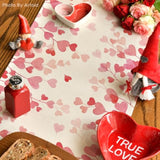 Pink Love Valentine'S Table Runner, Anniversary Wedding Kitchen Dining Table Decoration For Home Party Decor 13X72 Inch