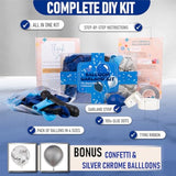 All-In-1 Blue And Black Balloons Arch Kit & Garland β Small And Large Silver Black And Blue Balloons β Light, Navy, Royal Blues And Blacks Party Decorations For Boss Baby, Graduation, Birthday, Gaming