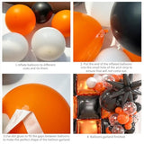 25Pcs Black And Orange Foil Square Balloon Backdrop Wall &149Pcs Black Orange White Balloons Arch, Double Sided Balloon Tunnel For Graduation, Birthday, Halloween Party Decor