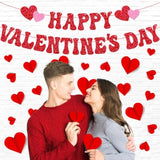 26 Pcs Happy Valentine’S Day Party Decorations 3D Red Heart Wall Decor For Boy Girl Happy Valentine’S Day Wedding Anniversary Party Supplies