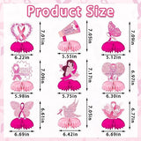 9 PCS Breast Cancer Awareness Honeycomb Table Centerpiece for Home Party, Fight Cancer Theme Pink Ribbon Breast Cancer Table Topper Centerpiece Decorations for Charity Party Supplies Table Decor