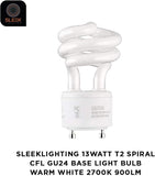 13W T2 Spiral GU24 CFL Light Bulbs 2700K Warm White 900 Lumens 2-Prong UL Approved 4 Pack